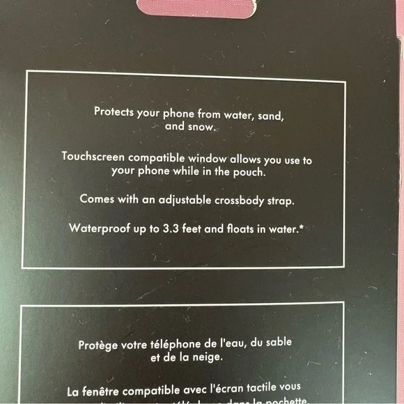 Kate Spade Pink Sparkle Waterproof Phone Pouch NWT